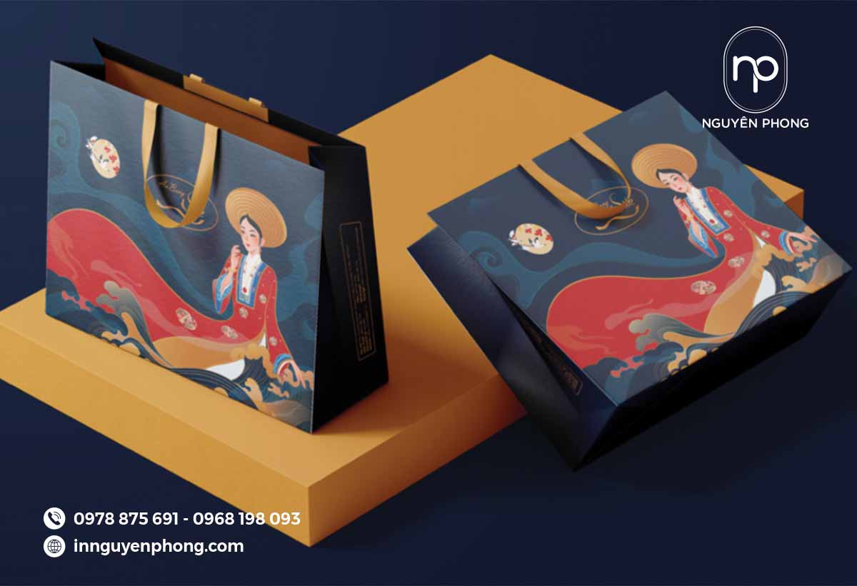 Mẫu túi giấy đựng áo dài truyền thống 